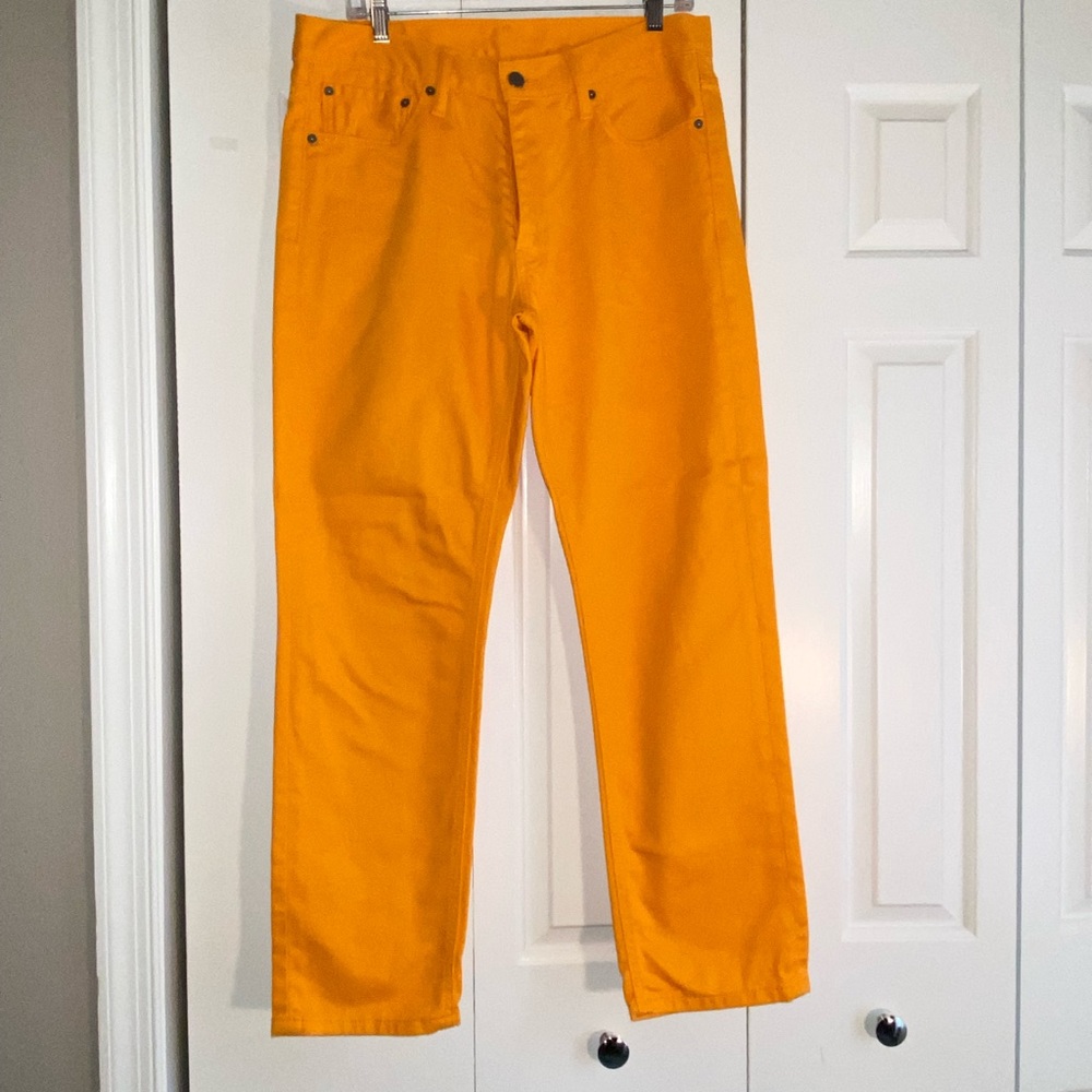 Orange Levi’s jeans, never worn sz 32/30
